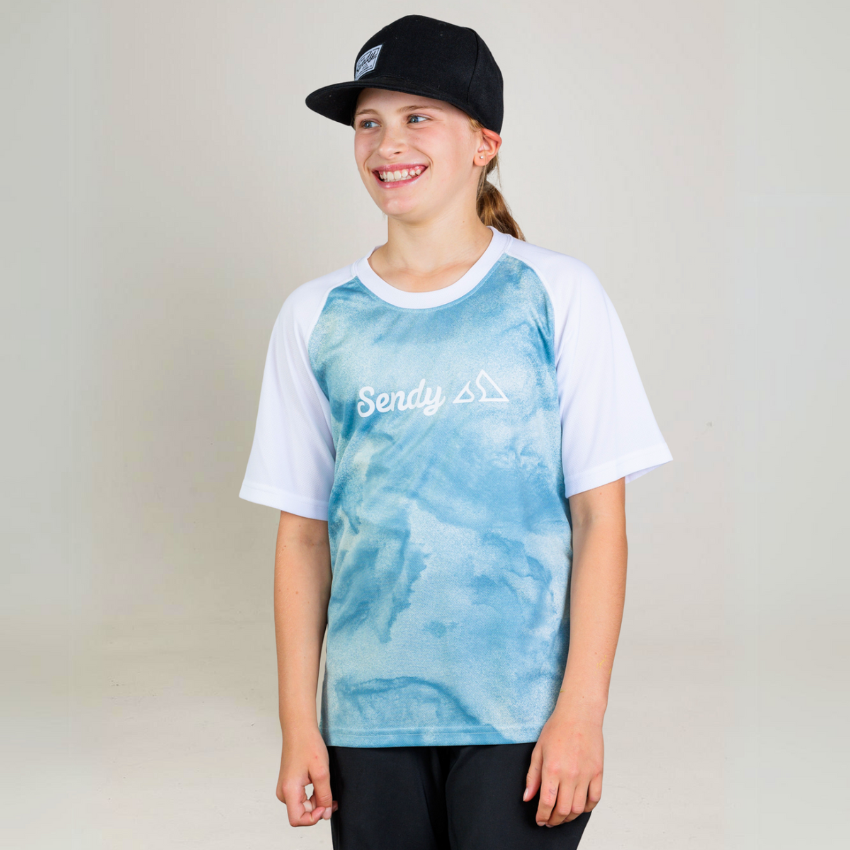 The Send It Short Sleeved Kids MTB Jersery in Bold Black | Sendy Gear ...