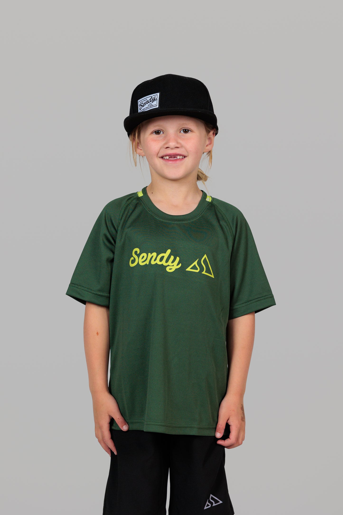 Send It Kids Short Sleeved MTB Jersey | Bold Green