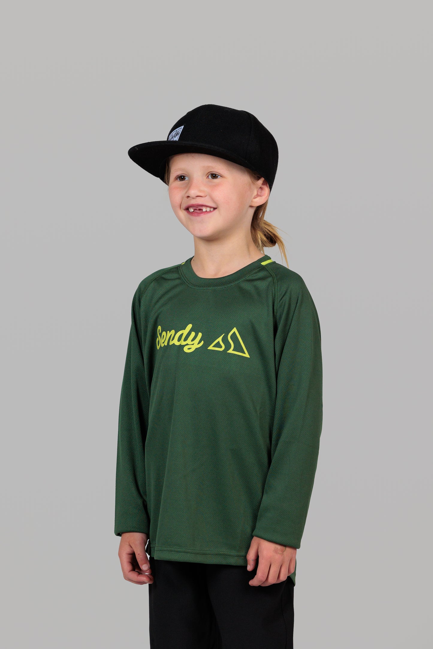 Send It Kids Long Sleeved MTB Jersey | Bold Green