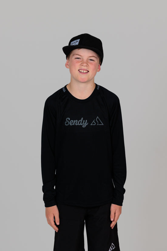 Send It Kids Long Sleeved MTB Jersey | Bold Black