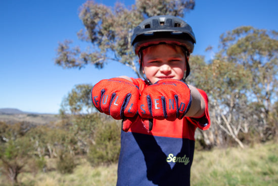 Send It Adults MTB Glove | Full Send Deep Blue